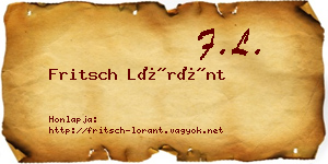 Fritsch Lóránt névjegykártya
