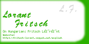 lorant fritsch business card